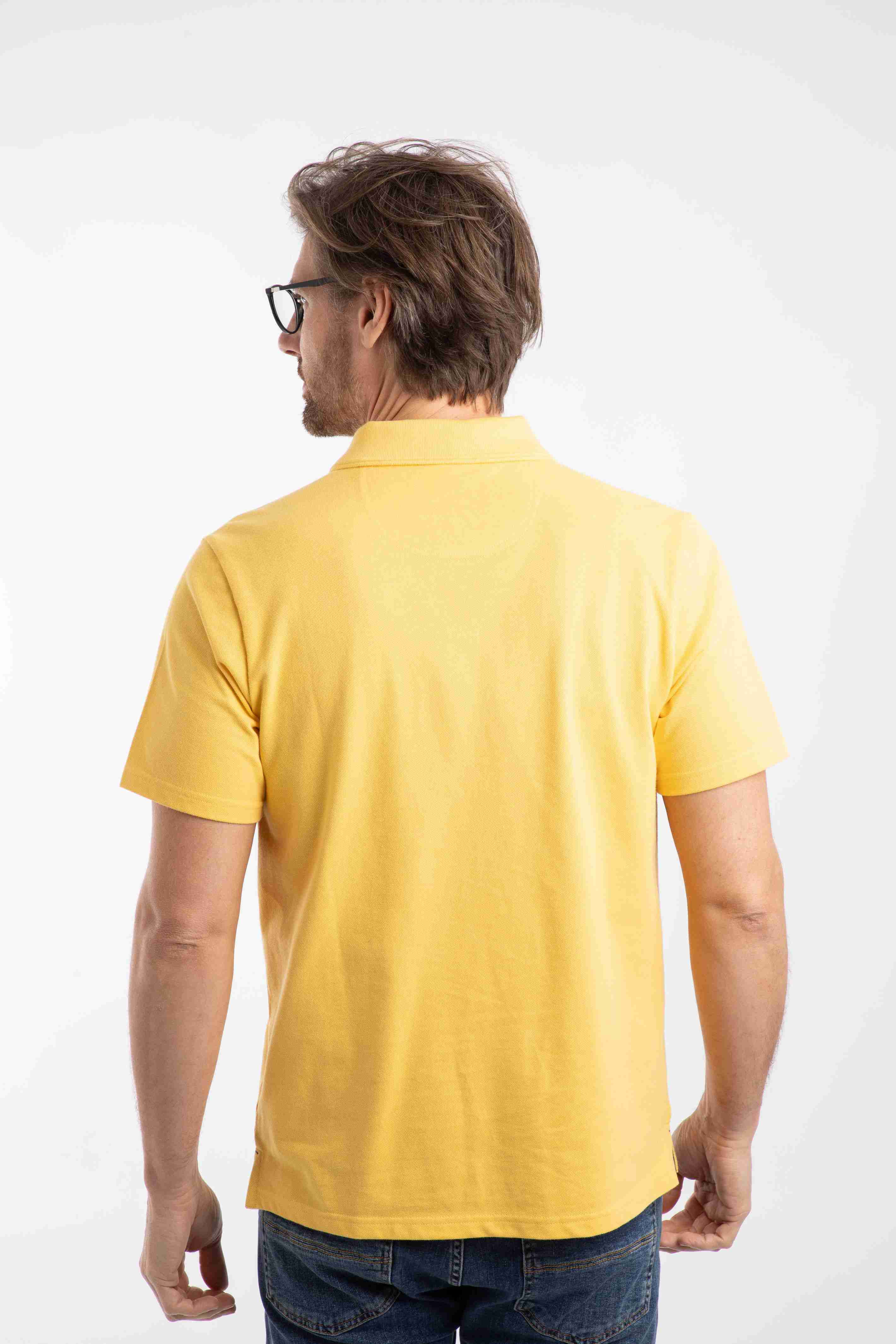 Miles Pique Polo Shirt Lemon