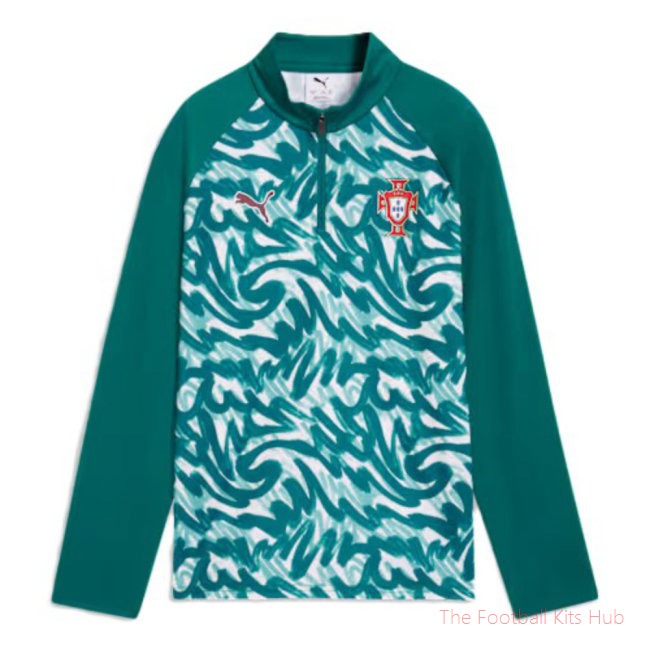 [LK] 2026/27 Portugal Warm Up 1/4 Zip Top (Green) - Kids