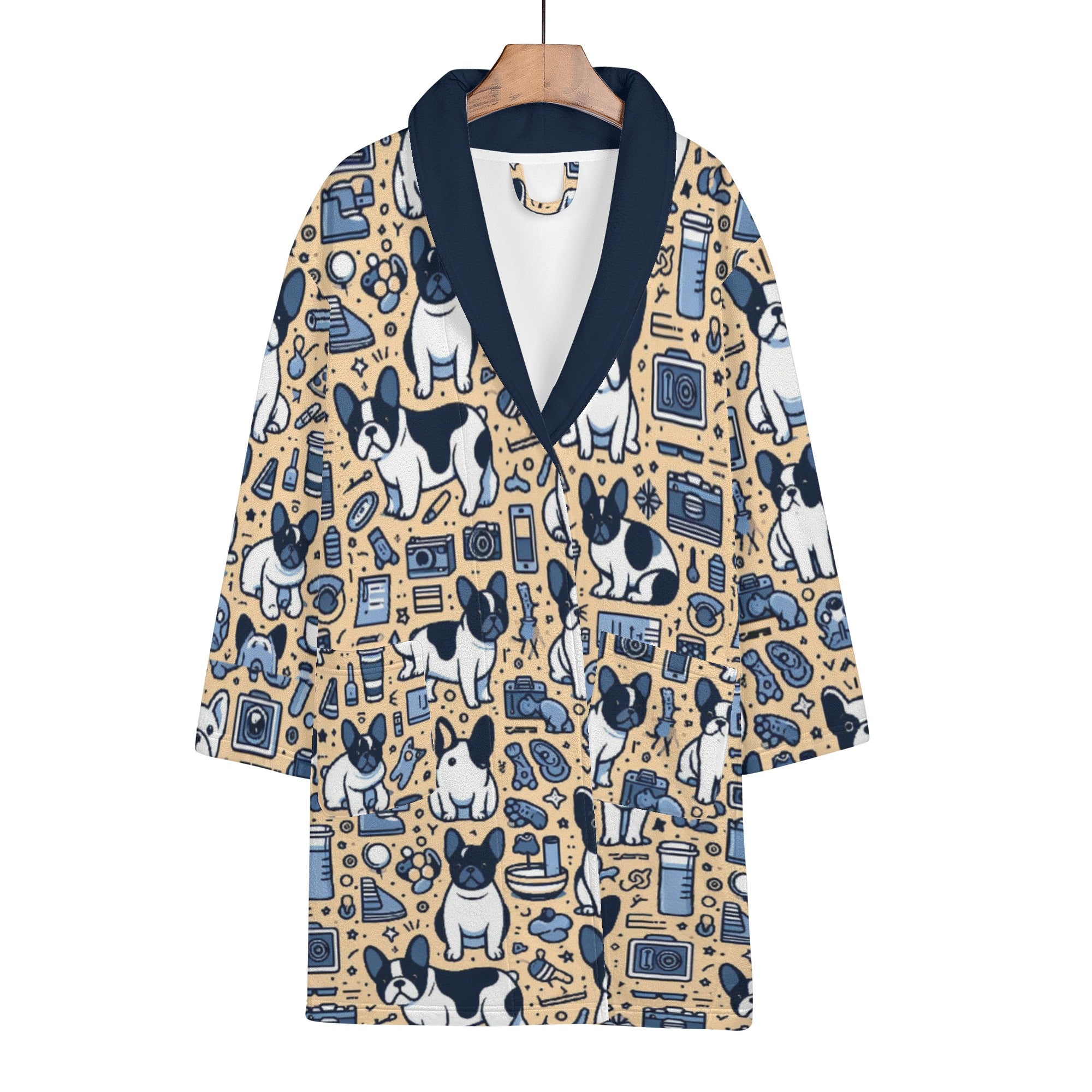 Vet-recommended Premium Roxy - Frenchie Women Bathrobe Indoor Use