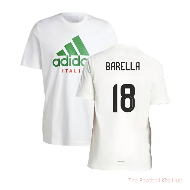 2024-2025 Italy DNA Graphic Tee (White) (BARELLA 18)