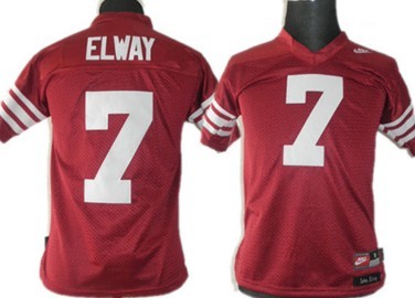 Men's None Elways Red #7 authentic Red 2024 comfortable Jersey