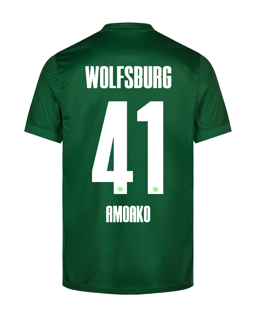 Wolfsburg Home Jersey 25-26 with AMOAKO 41 Printing