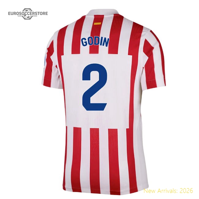 2025-2026 Madrid Atletico Madrid Home Kit Shirt (Godin 2)