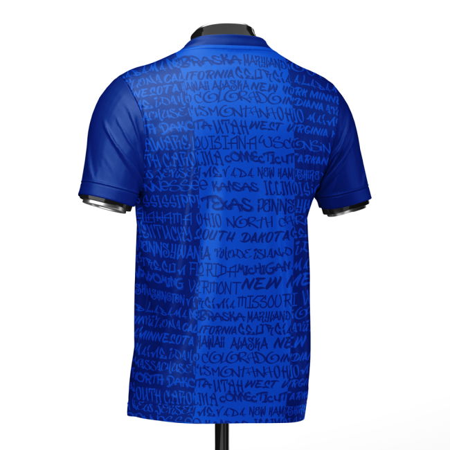 Top-Tier Elite Usa Heritage Football Jersey Blue (Wolvate) Adult Short