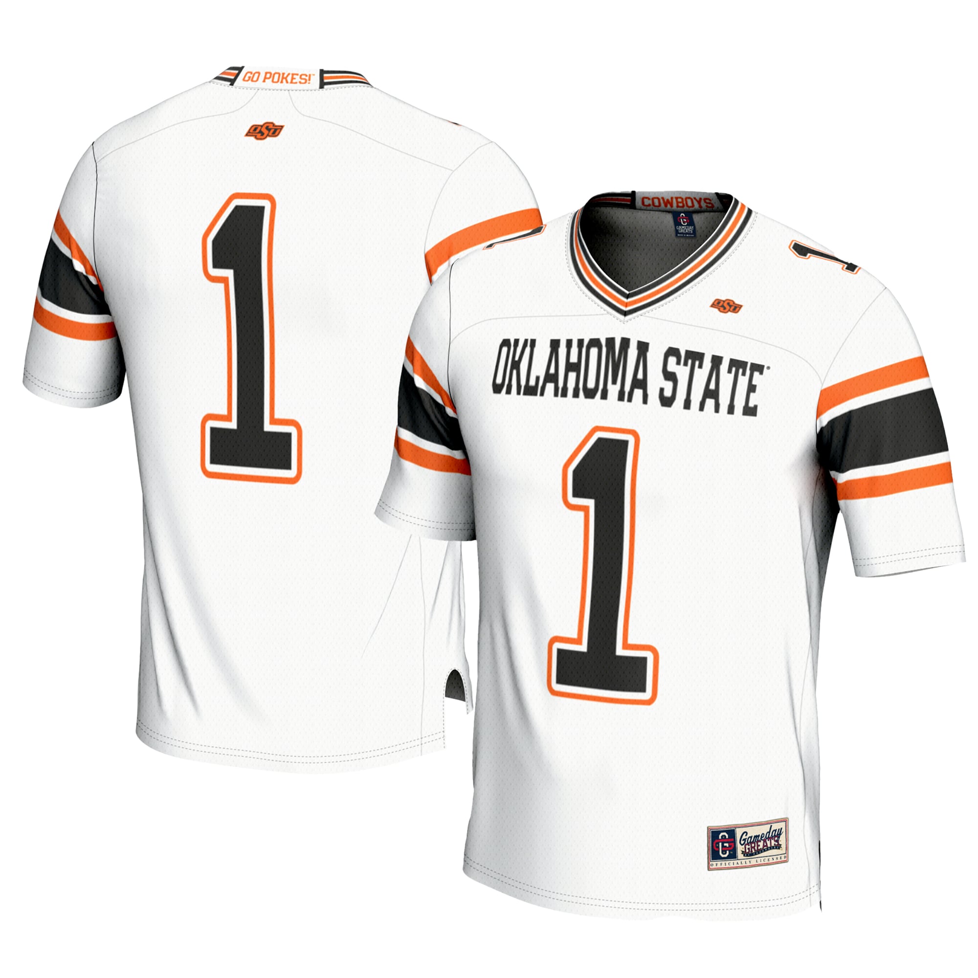 Men's #1 White Oklahoma State Cowboys Football Jersey