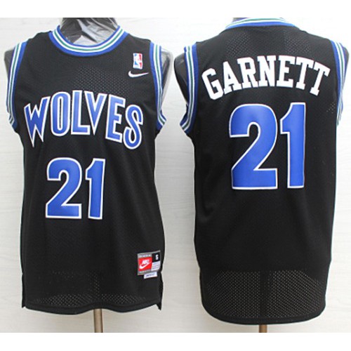Nike Minnesota Timberwolves #21 Kevin Garnett Black NBA Rookie Jersey Mens