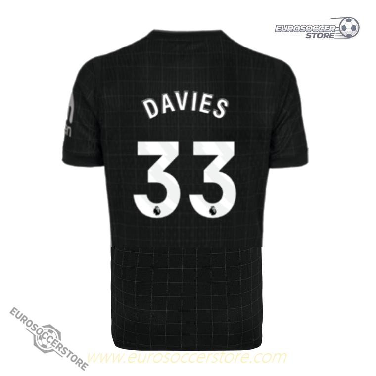 Away Jersey of Tottenham Hotspur for the 25-26 season, worn by player DAVIES with the number 33.