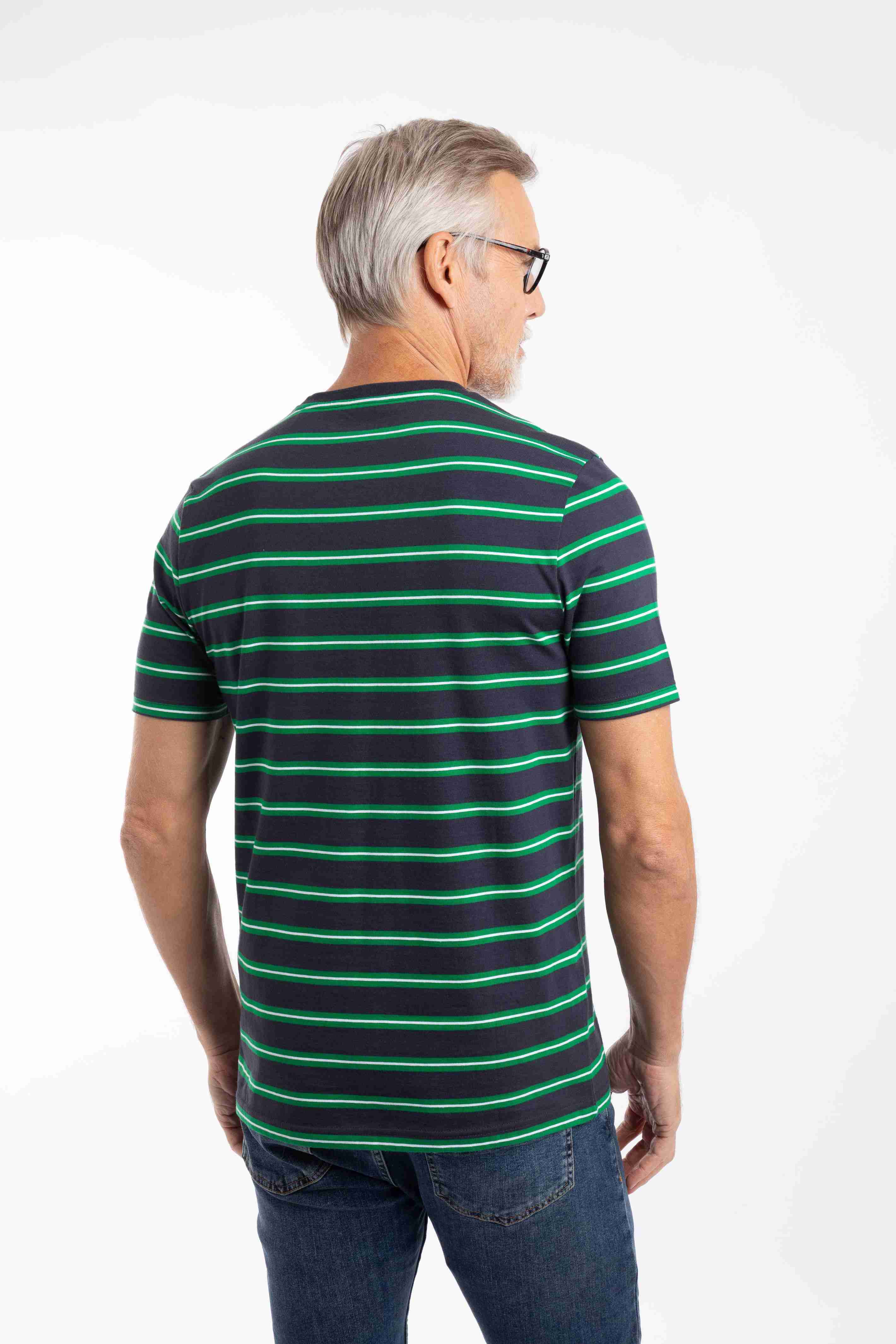 Finn Striped Branded T-Shirt Heritage Green