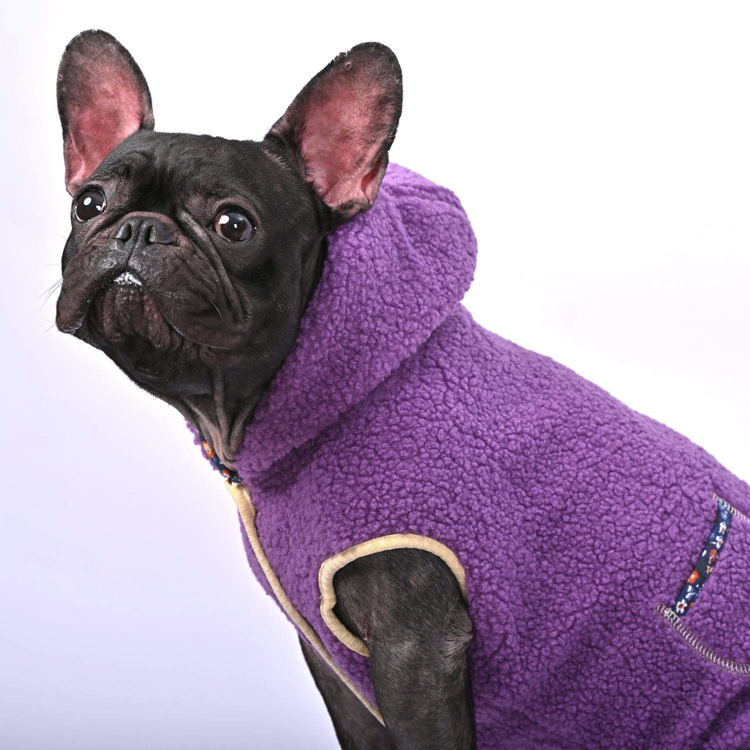Inspired Warm Fleece Hooded Frenchie Winter Cloth V1 Outdoor Style