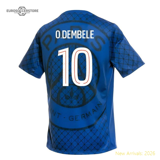 Genuine 2025-2026 Psg Academy Pro Home Pre Match Shirt (Royal) (O.Dembele
