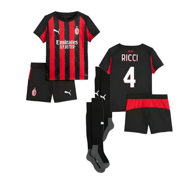 Faithful Acm Ac Milan Home Mini Kit Ricci #4 Official Licensed Mod...