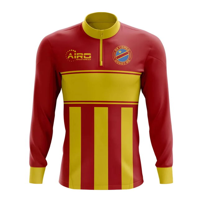 High Democratic Republic Of Congo Concept Football Half Zip Midlayer