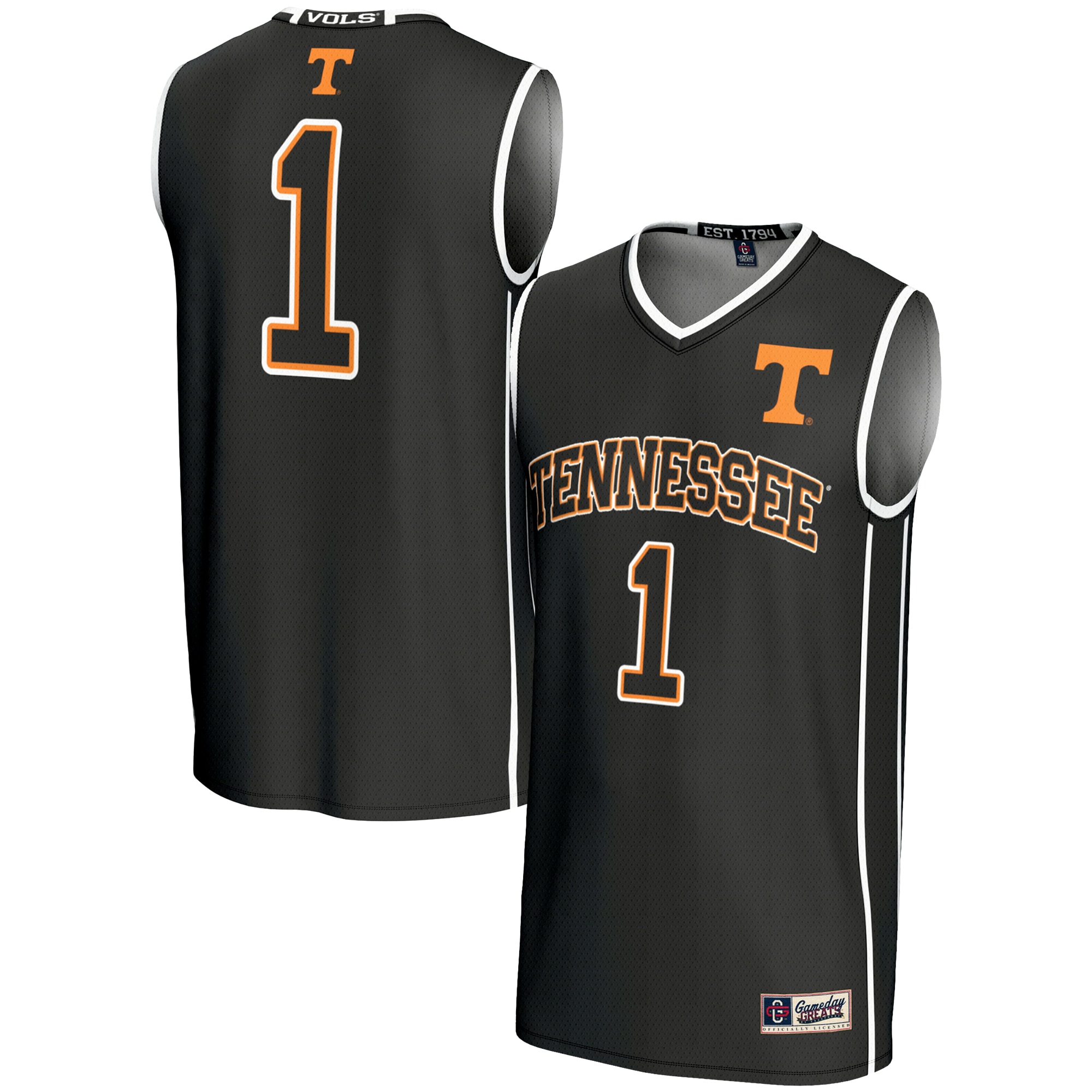 [NJP] Tennessee Volunteers GameDay Greats Youth Lightweight Basketball Jersey - Black