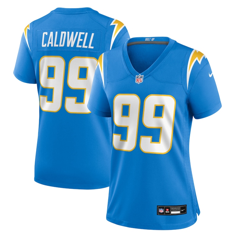 None Jamaree Caldwell LA Chargers Energetic Pro-Level Jersey