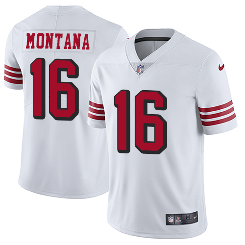 NFL SF 49ers #16 Joe Montana Limited White Jersey - Fan Favorite