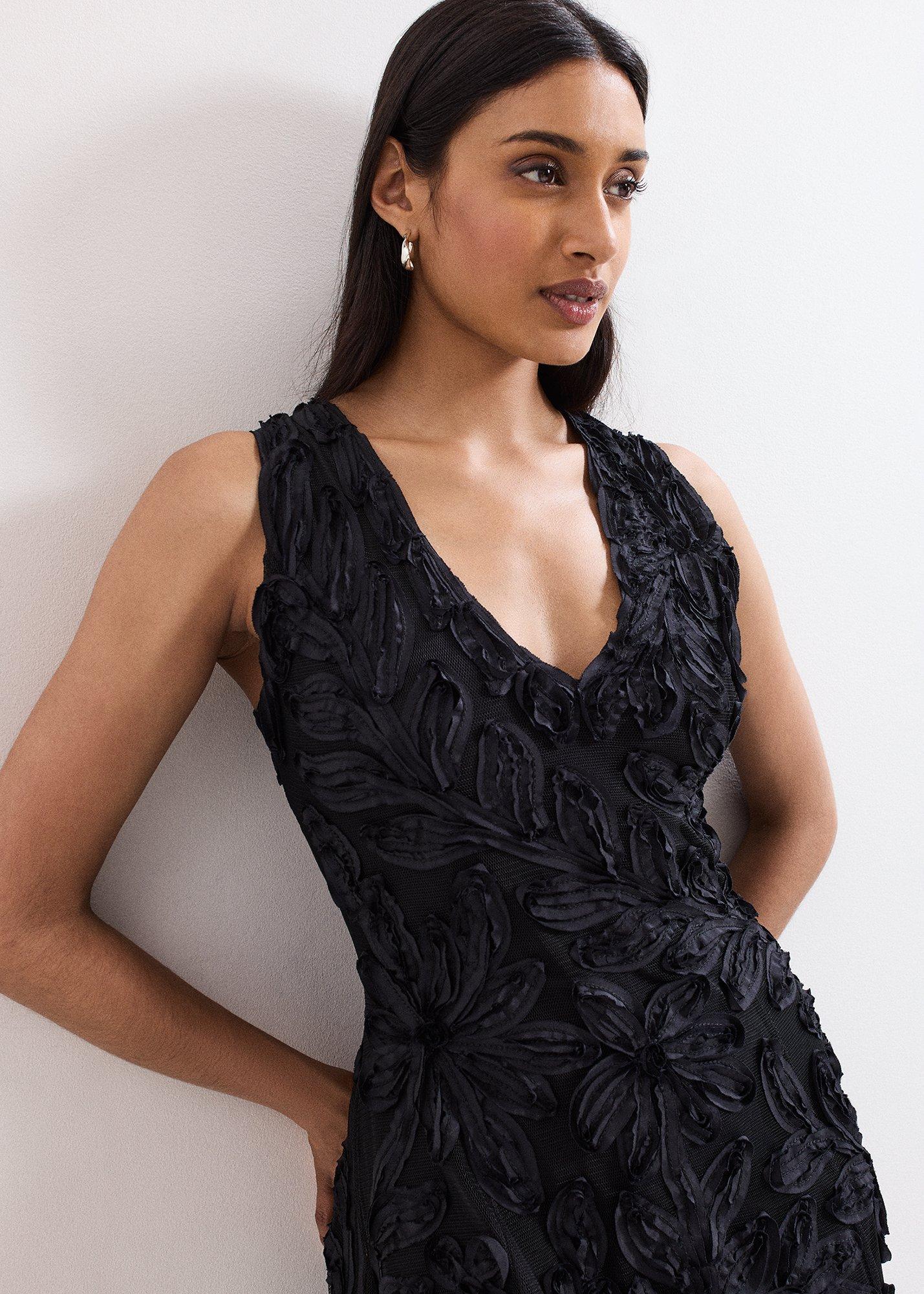 Paloma Black Tapework Midi Dress