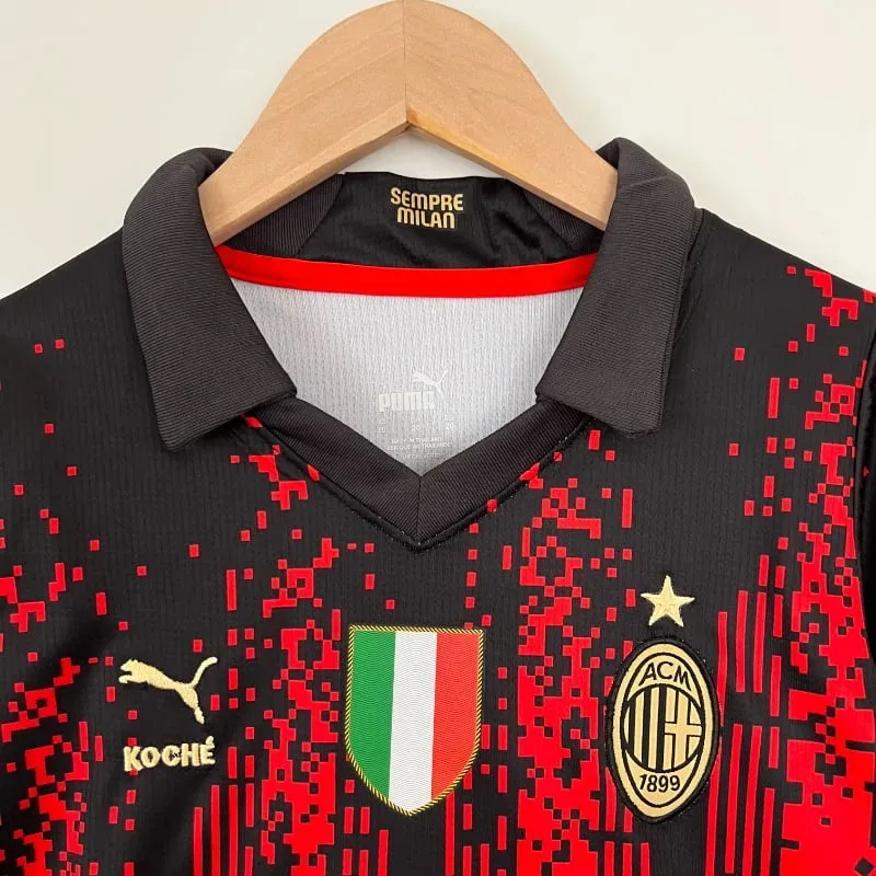 Cheap 2022-2023 Kids AC Milan Fourth retro kit