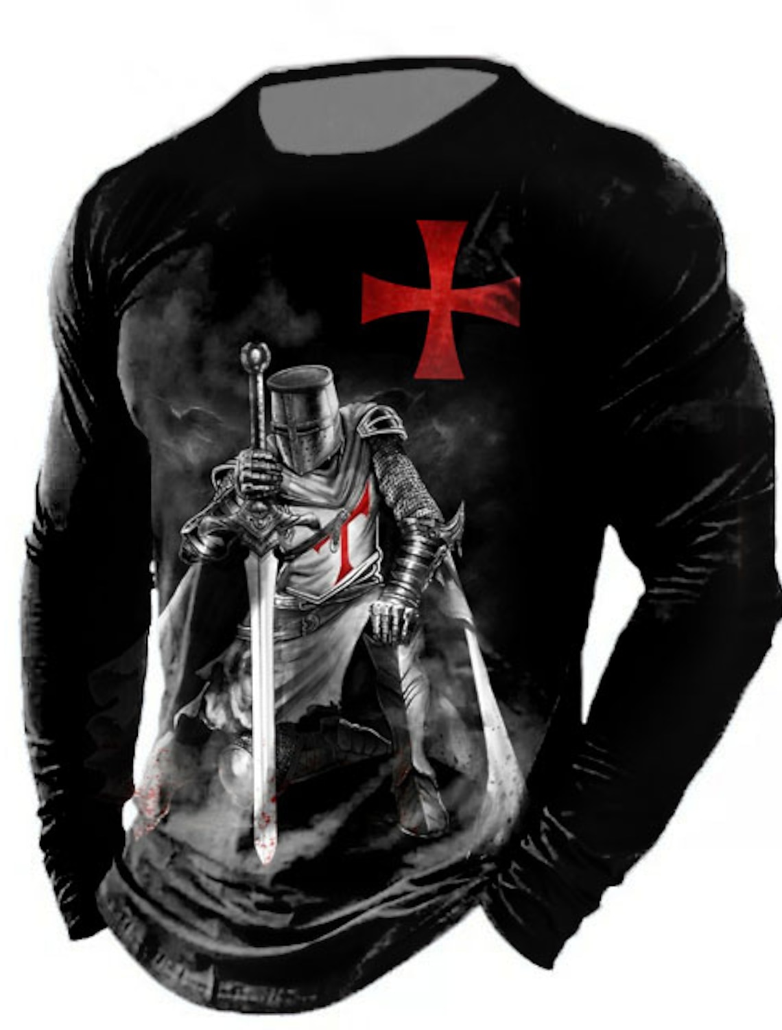 4th of July 2026 250th Memorial Day Men's Patriotic Vintage Distressed Patriot Graphic 3D Print American Flag National Flag Veteran Crew Neck Long Sleeve T-Shirt