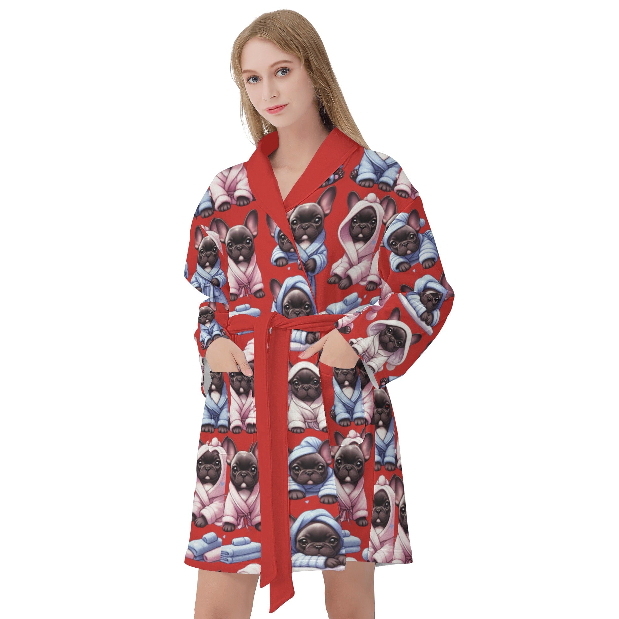 French Bulldog Lover Nala Women Bathrobe Gift For Dog Lovers