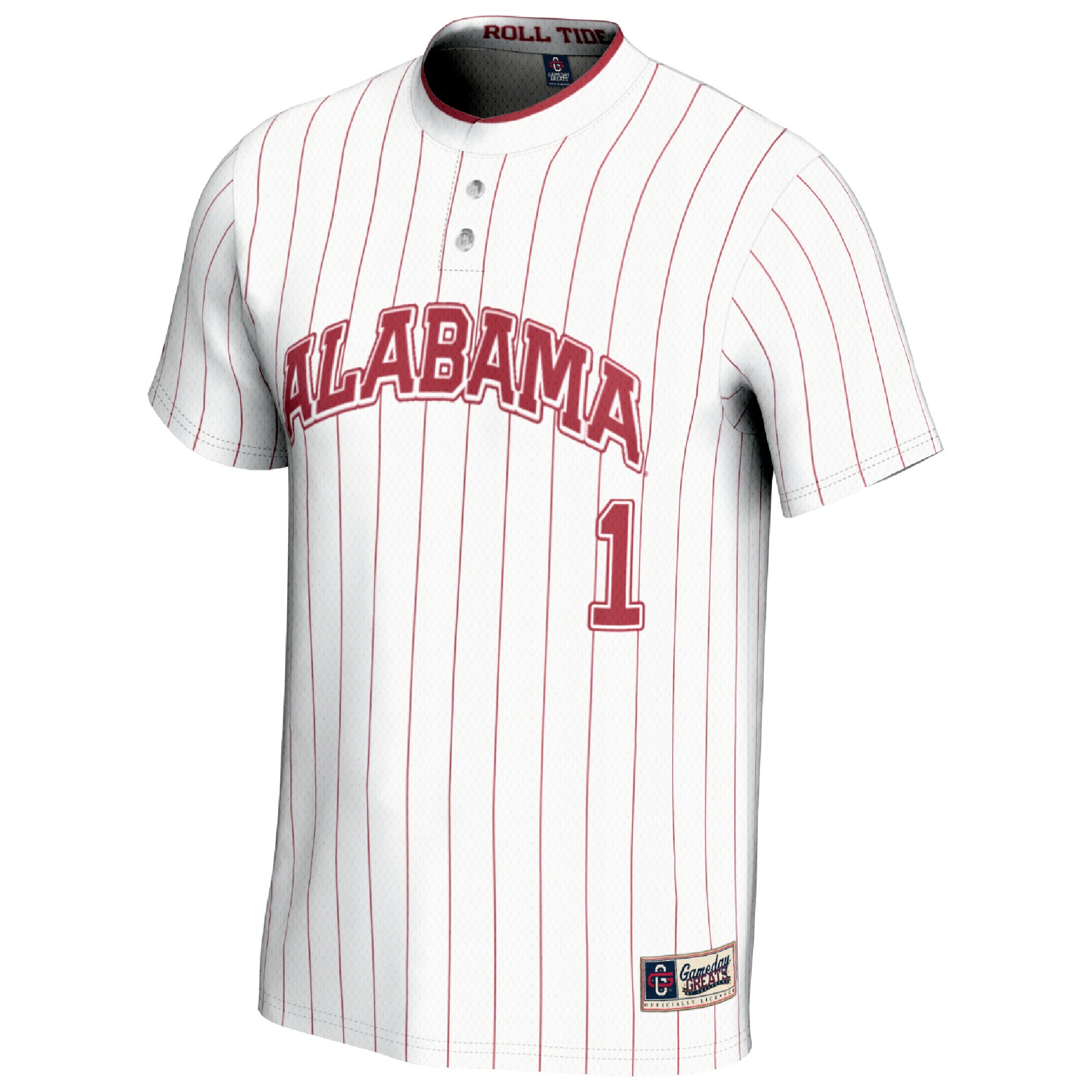 [NJP] Alabama Crimson Tide GameDay Greats Unisex Lightweight Softball Fashion Jersey - White