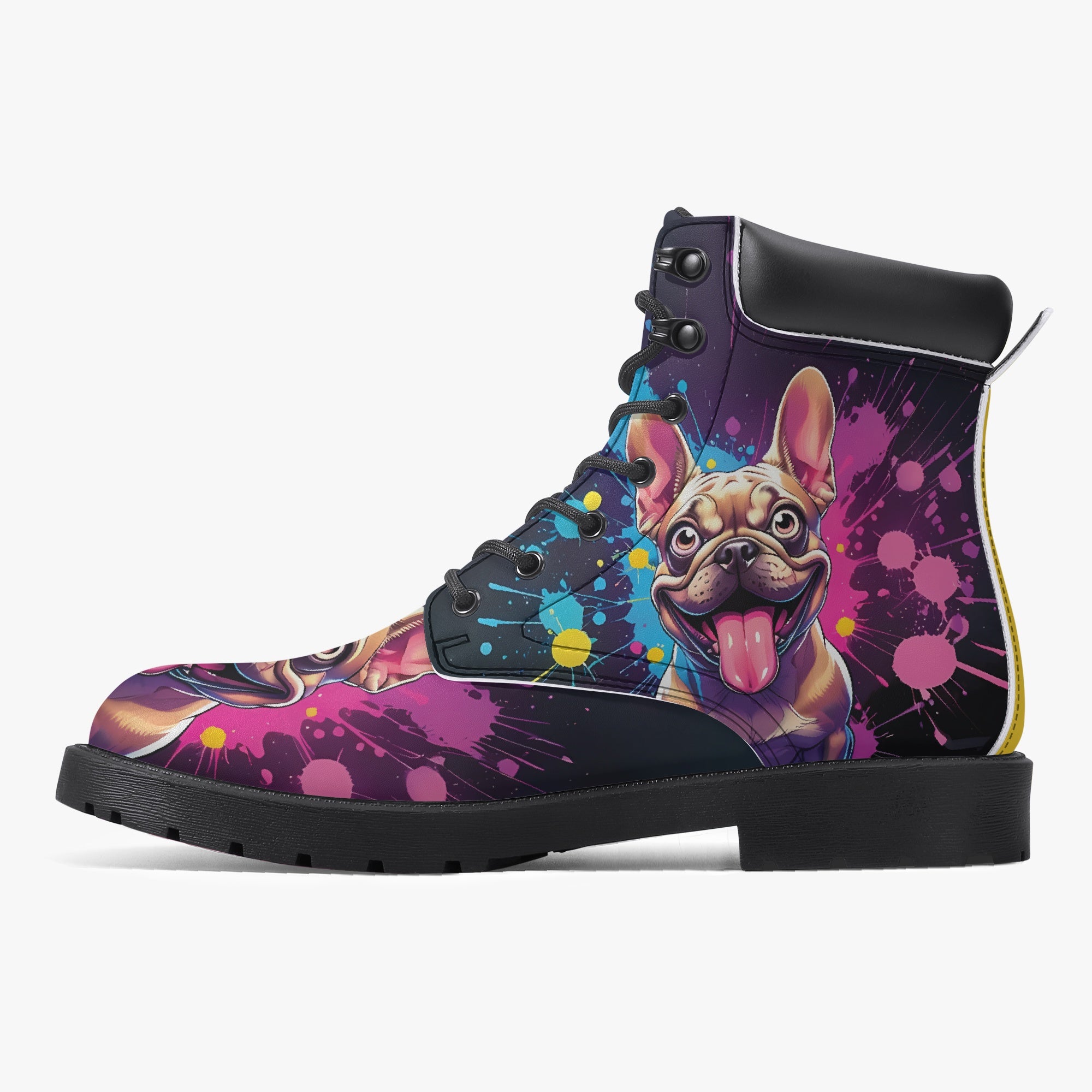 French Bulldog Lover Khloe Casual Leather Boot Perfect Gift Idea