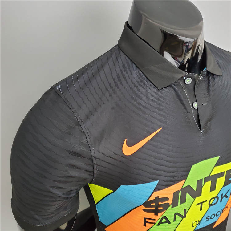 Inter Milan 21-22 Third Black Soccer Jersey Football Shirt Player