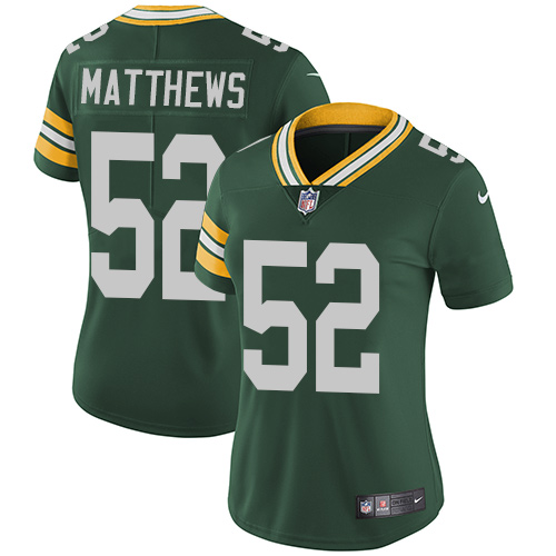 Official NFL GB Packers #52 Clay Matthews Green Limited Jersey