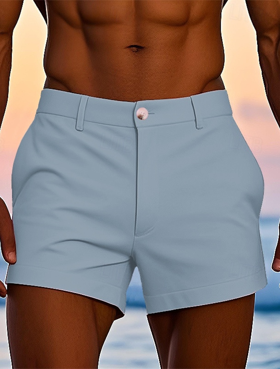 Men's Dress Shorts Work Shorts Golf Shorts Pocket Plain Comfort Breathable Short Outdoor Business Sports Casual White Yellow
