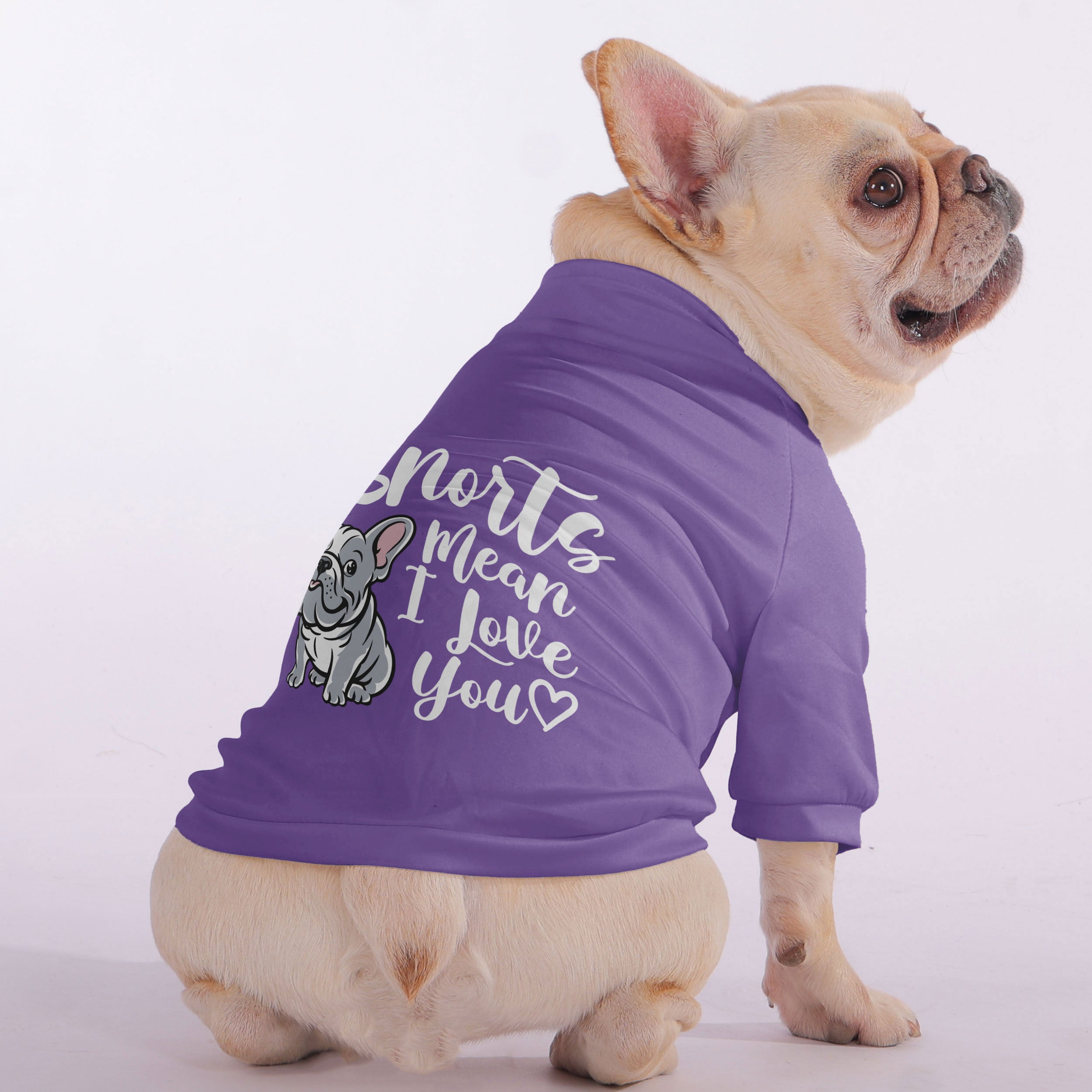 French Bulldog Snorts Mean I Love You Snuggly Zip Up Sweatshirt For