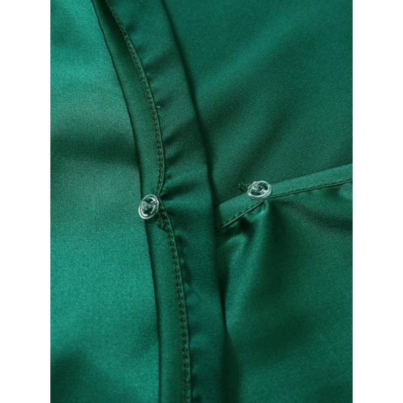 V Neck Belted Surplice Blouse TD7726