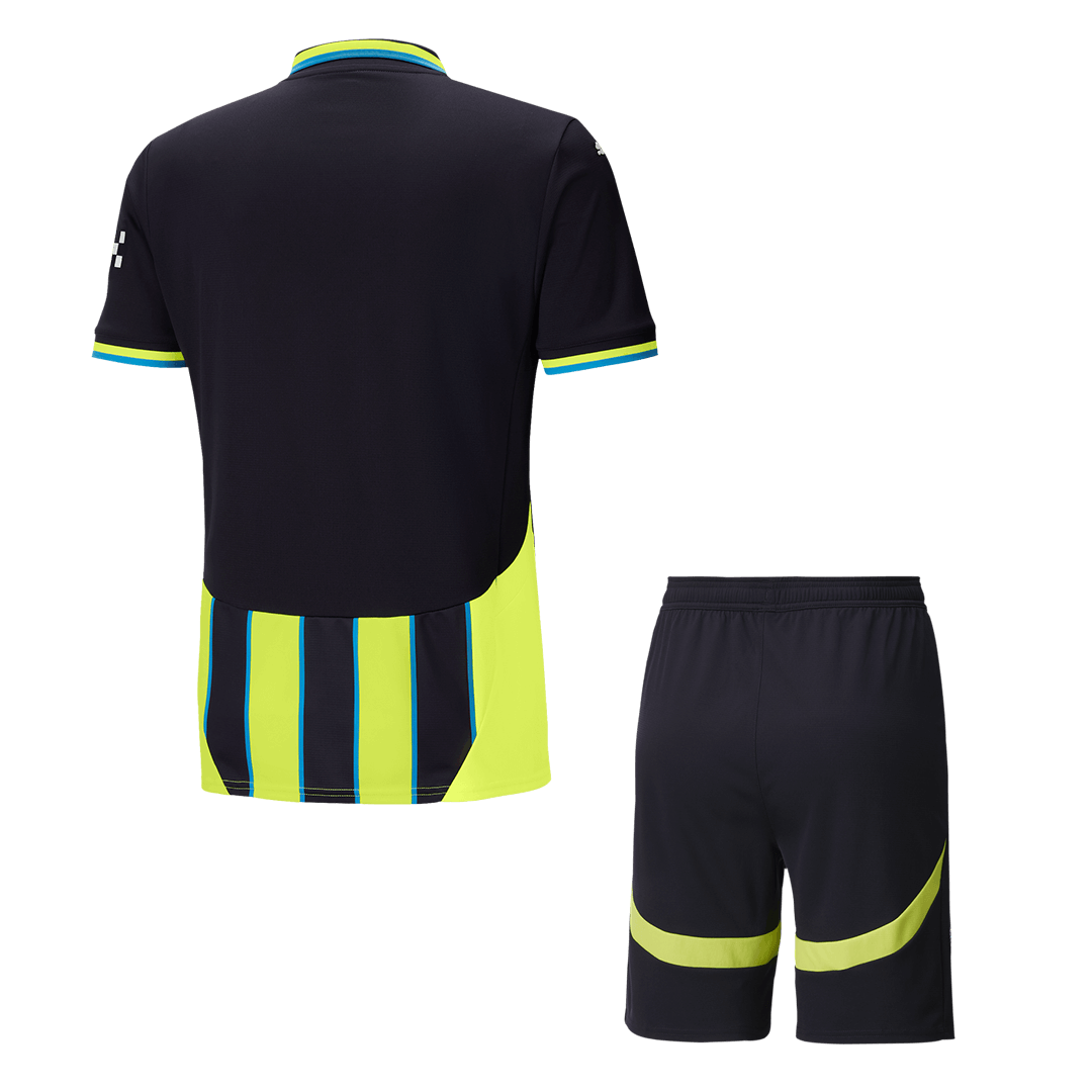 Manchester City Away Soccer Jersey Kit(Jersey+Shorts) 2024/25Authentic