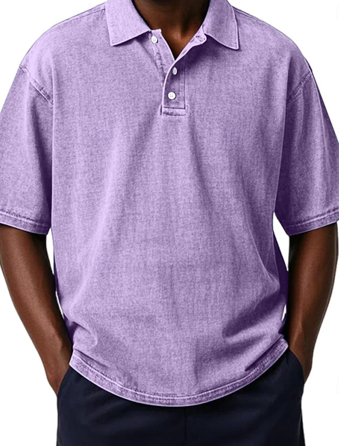 Men's Polo Shirts Acid Wash Shirt Casual Vacation Turndown Short