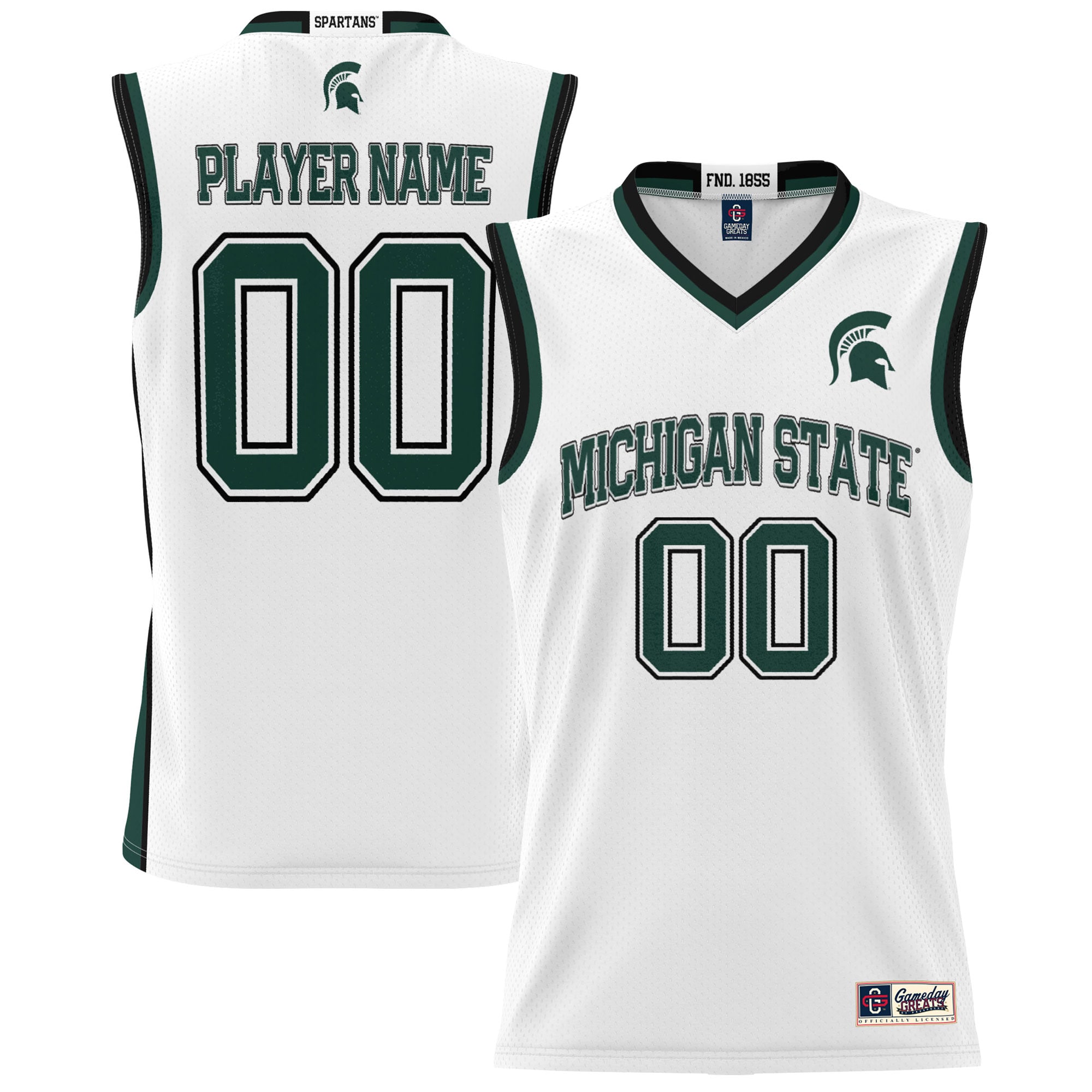 [NJP] Youth Michigan State Spartans GameDay Greats NIL Pick-A-Player Men's Basketball Jersey - White