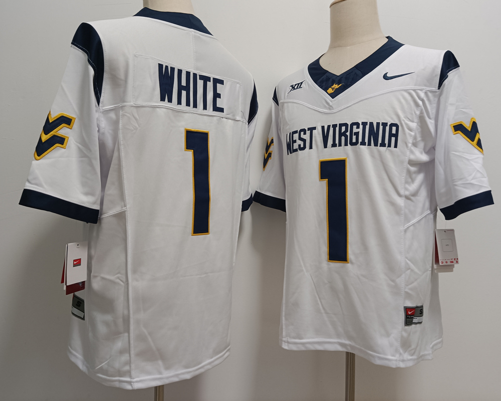 Men's None White 2024 game day Jahiem White #1 premium Jersey