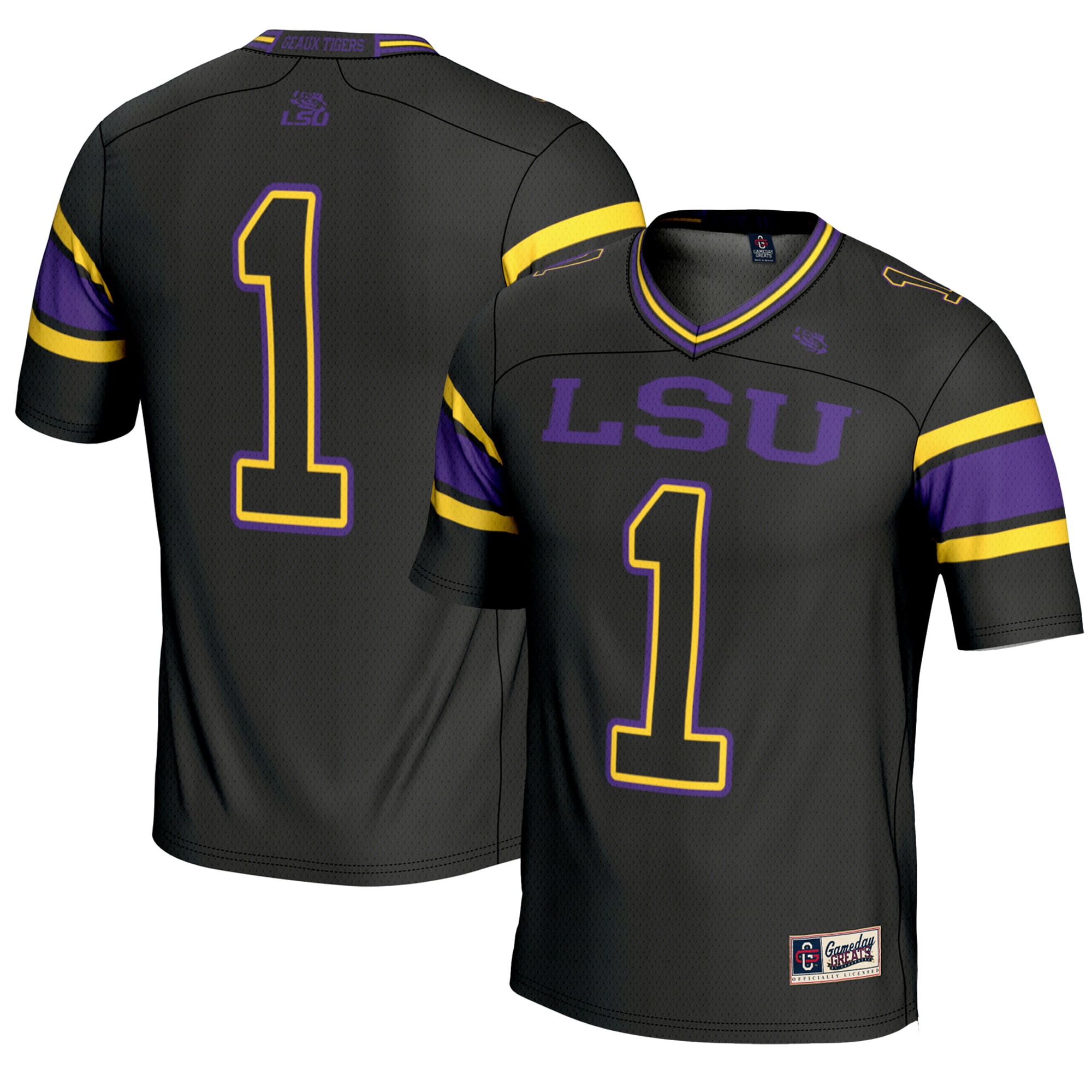 #1 LSU Tigers GameDay Greats Youth Endzone Football Jersey - Black