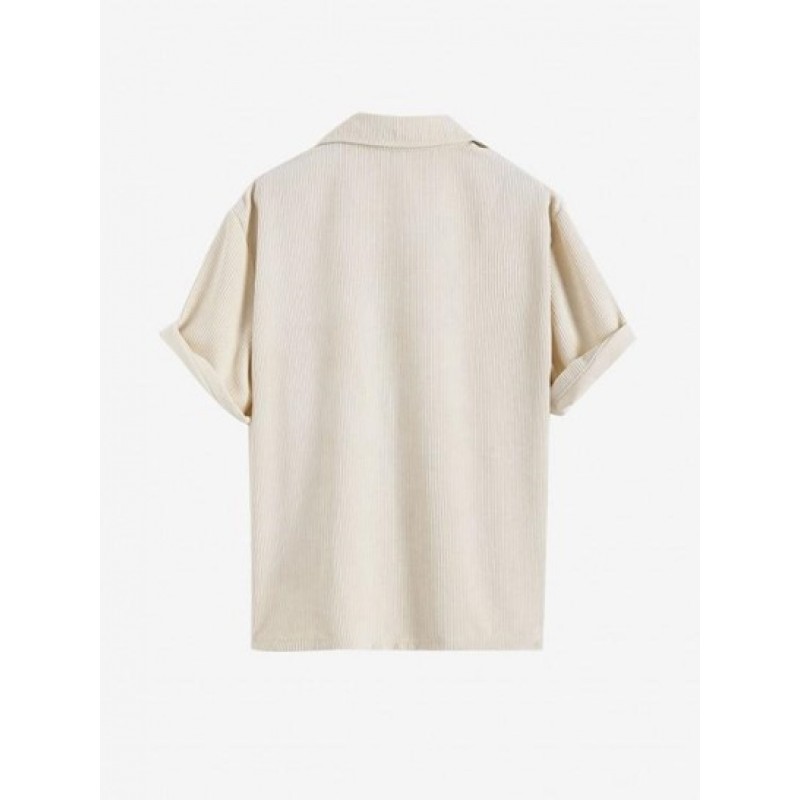 Front Pocket Corduroy Button Down Shirt KG9209