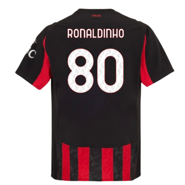 Official Licensed Loyal Acm Ac Milan Authentic Home Shirt Ronaldin...