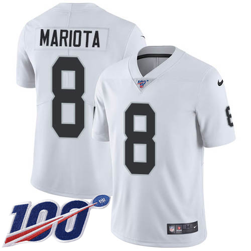 NFL O R Raiders #8 Marcus Mariota White Limited Jersey - Authentic ...