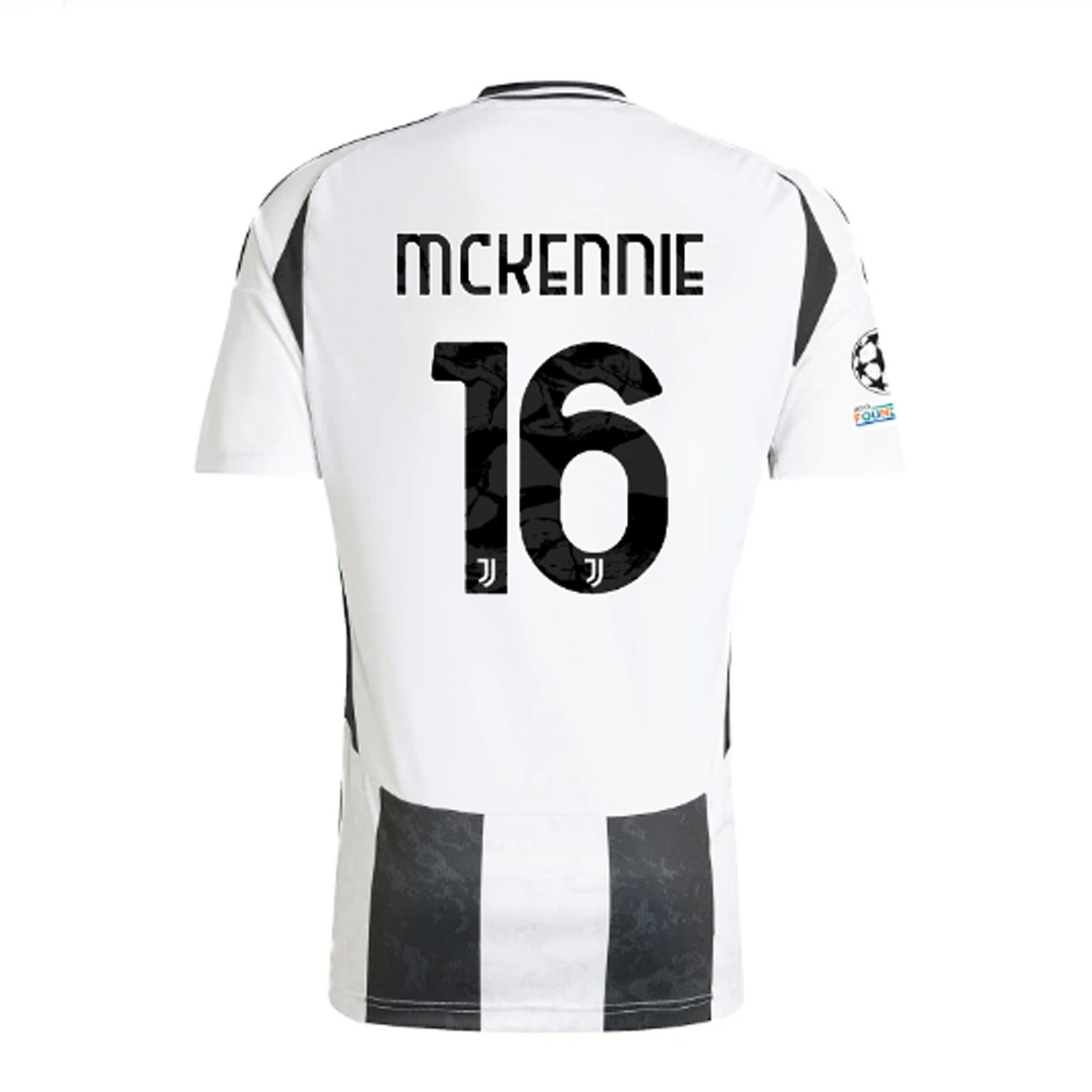 Buy Weston McKennie Juventus Authentic Home Soccer Jersey 24/25 Champions League Copa Italia White Black