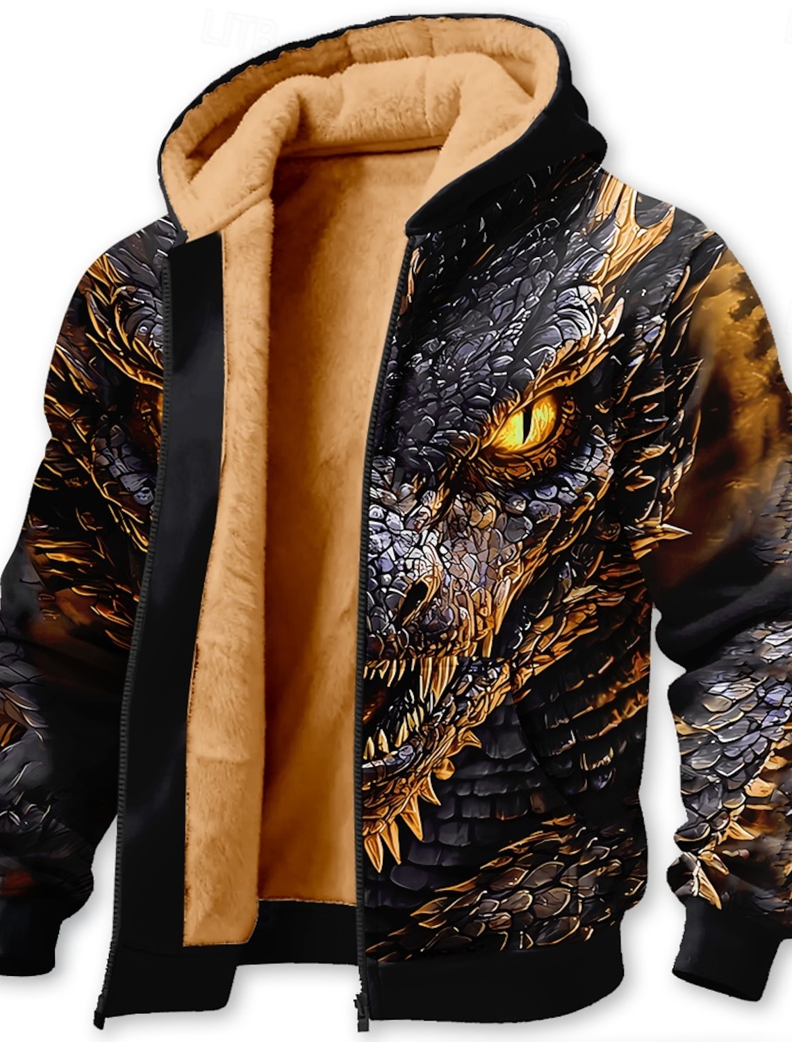 Men's Dragon 3D Print Fleece Hoodie Sweatshirt Fashion Casual Fantasy