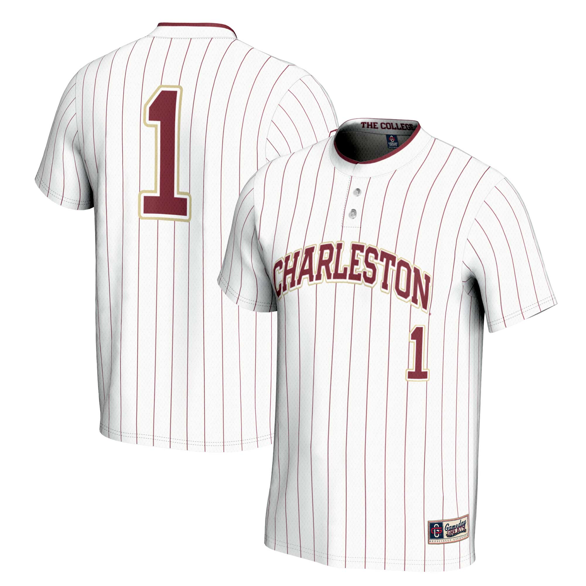 [DDG] Charleston Cougars GameDay Greats Unisex Lightweight Softball Jersey - White