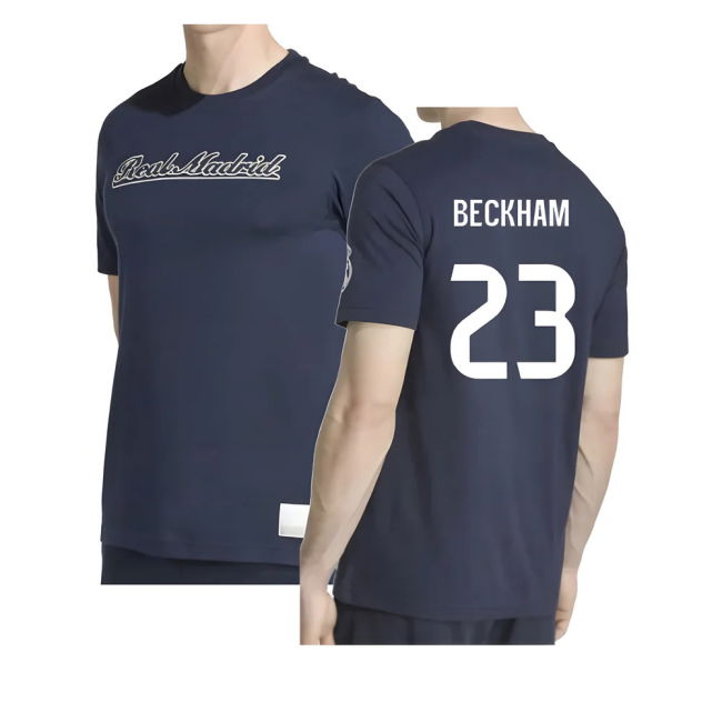 2025-2026 Real Madrid US Tee (Navy) (Beckham 23)