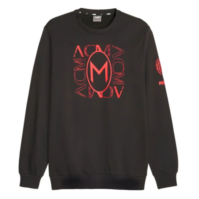 2023-2024 AC Milan FtblCore Graphic Crew Sweat (Black)