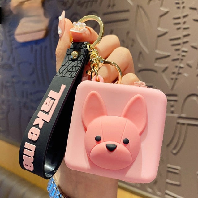 French Bulldog Rubber Keychain for Women