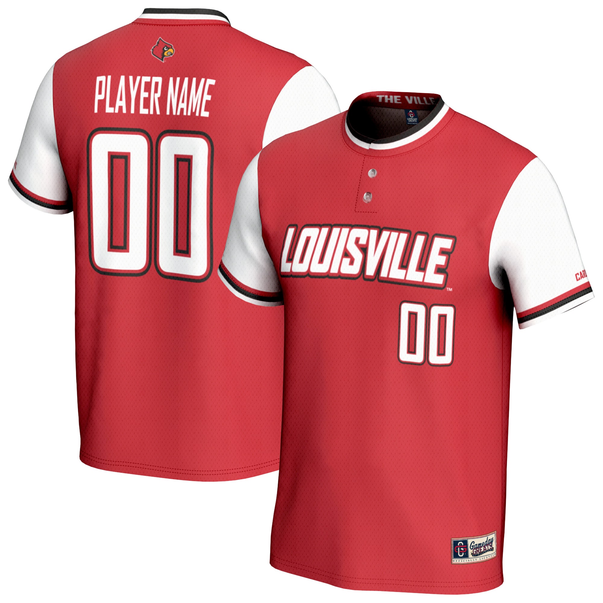 [NJP] Louisville Cardinals GameDay Greats NIL Pick-A-Player Lightweight Collegiate Softball Fashion Jersey - Cardinal