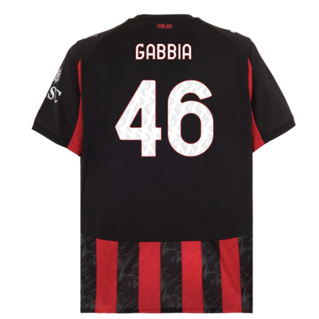 2025-2026 Ac Milan Home Shirt (gabbia 46) - Supporter Edition