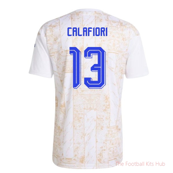 Italy 2026-2027 Pre-Match Shirt Calafiori #13 Season Kit
