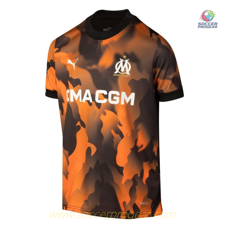 OM French Ligue 1 2023 2024 Third Youth Soccer Uniform Team Shirt