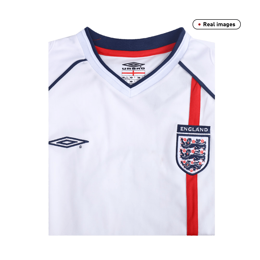 Retro SCHOLES #8 2002 England Home  Soccer Jersey Authentic Kit