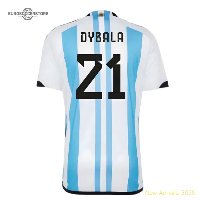 Argentina National Team Football Squad 2022 World Cup Winners Home Shirt